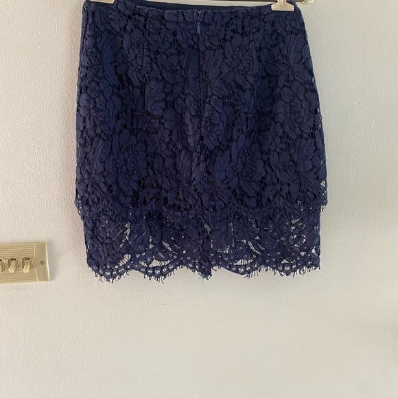 Lulu’s Turn Back Time Navy Blue two piece skirt set size S 70% cotton - Picture 10 of 12